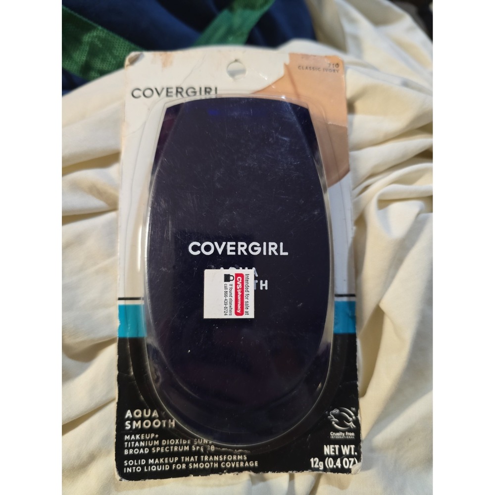 CoverGirl AquaSmooth Foundation Makeup, Classic Ivory 710, SPF 20, Exp Apr 25